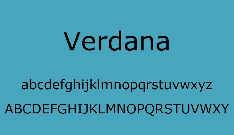 Verdana font