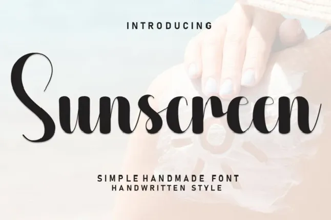 Sunscreen Script font