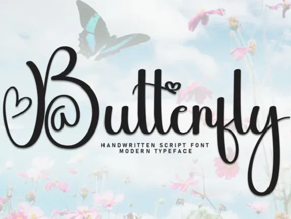 Butterfly Calligraphy Typeface font