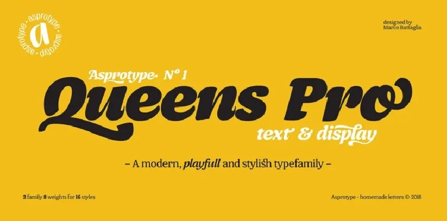 Queens Pro Family font