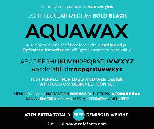 Aquawax font