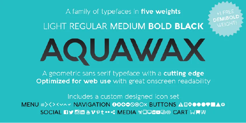 Aquawax font