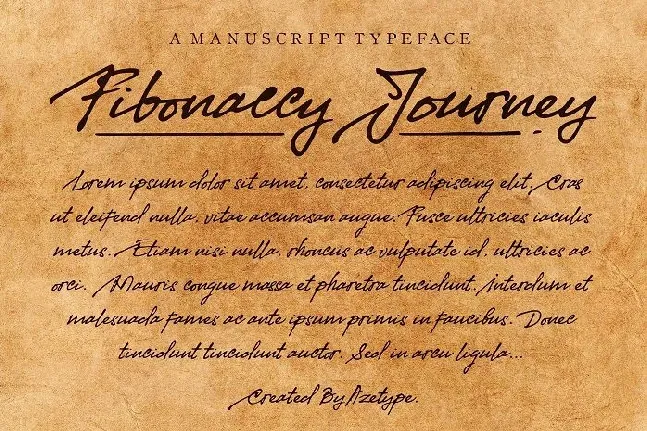 Fibonaccy Journey Script font