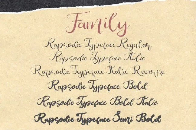 Rapsodie Script font