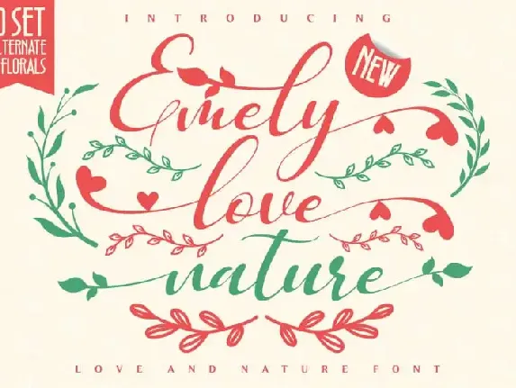 Emely love nature Calligraphy font