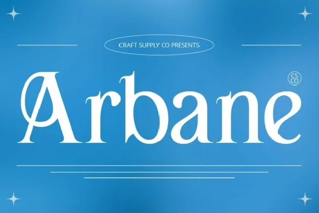 Arbane font