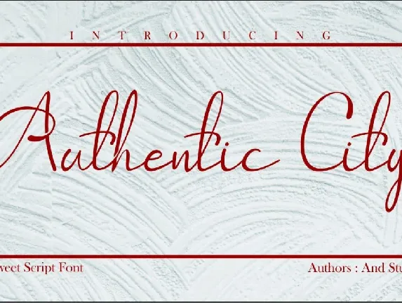 Authentic City font