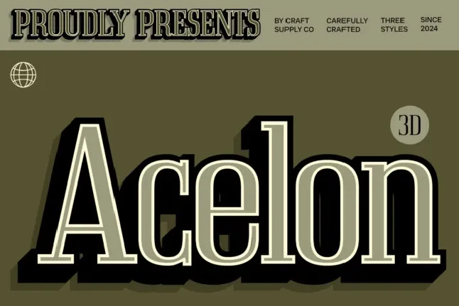 Acelon 3D font