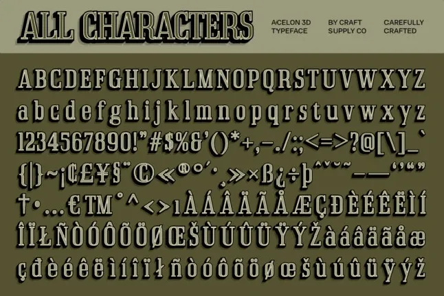 Acelon 3D font