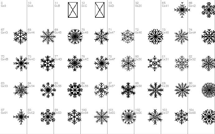 SimpleSnowflake font