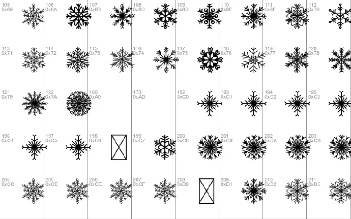 SimpleSnowflake font