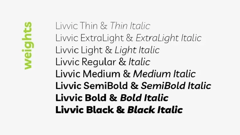 Livvic Free Family font