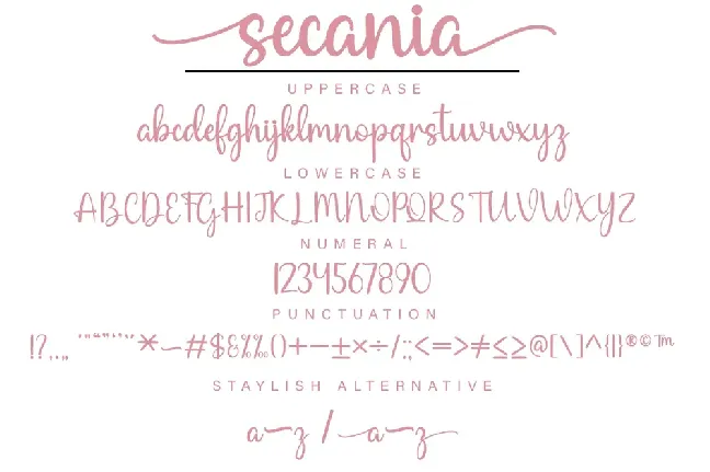 Secania font