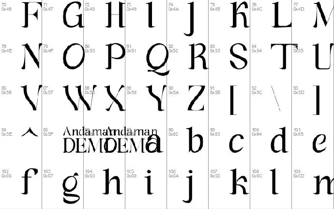 Andaman Demo font