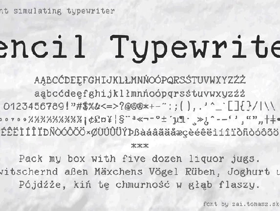 zai Pencil Typewriter font