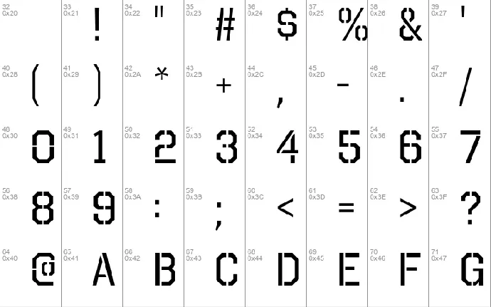 Octin Stencil font