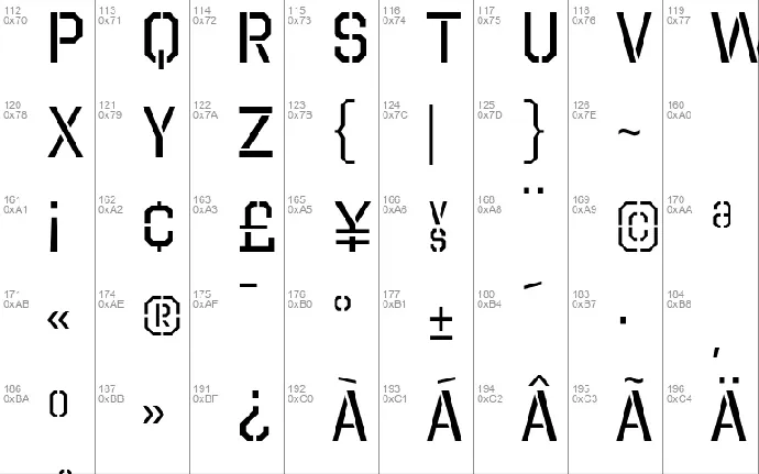 Octin Stencil font