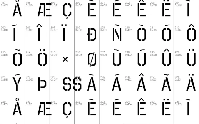 Octin Stencil font