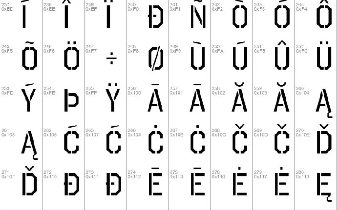 Octin Stencil font