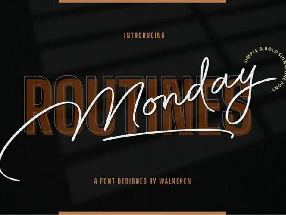 Monday Routines Handwritten font