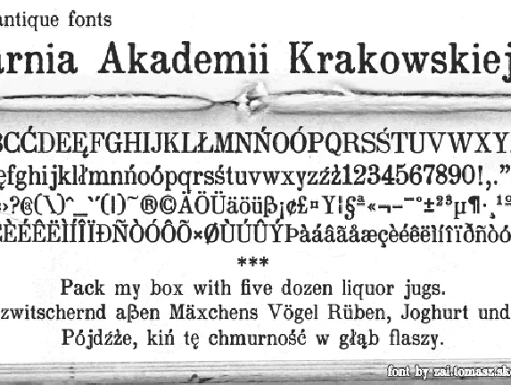 zai Drukarnia Akademii Krakowskiej 1674 font