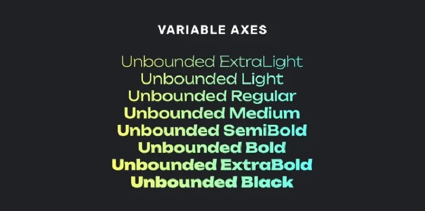 Unbounded Family font