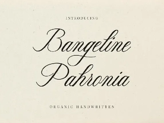 Bangeline Pahronia font