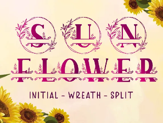 SUNFLOWER MONOGRAM font