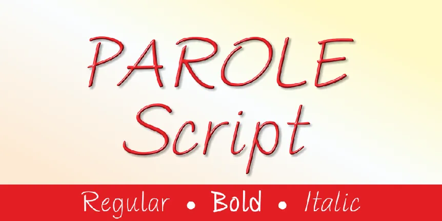 PAROLE Script font