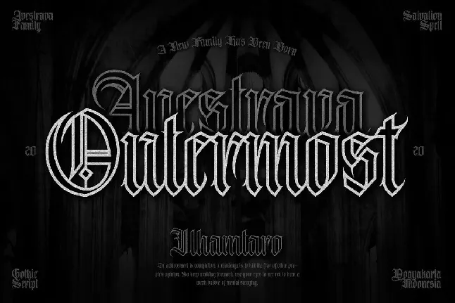 Avestrava Outermost font