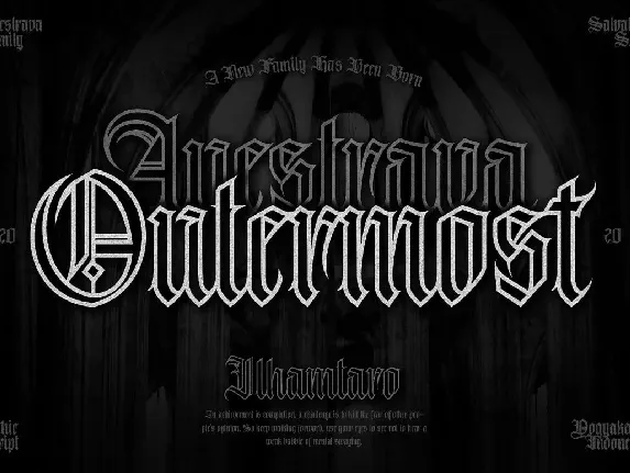 Avestrava Outermost font