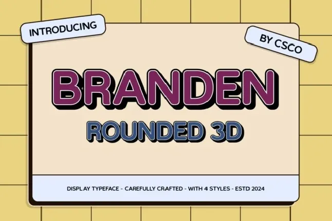 Branden Rounded 3D font