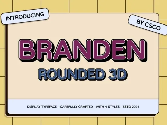 Branden Rounded 3D font