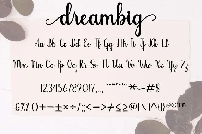 Dreambig font