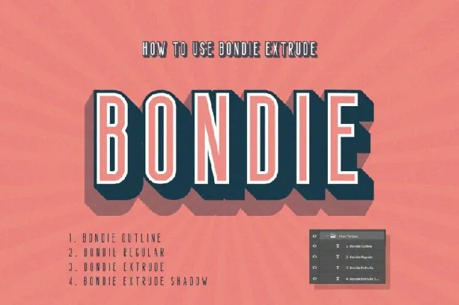 Bondie Extrude font