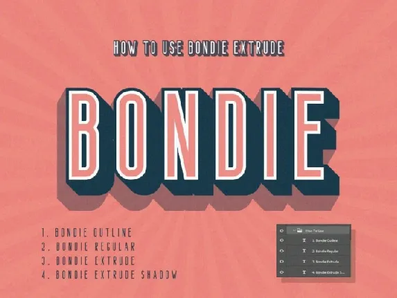 Bondie Extrude font