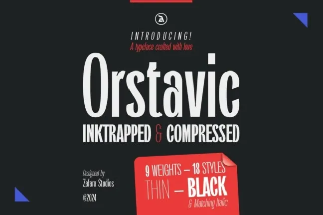 Orstavic – Inktrapped & Compressed font