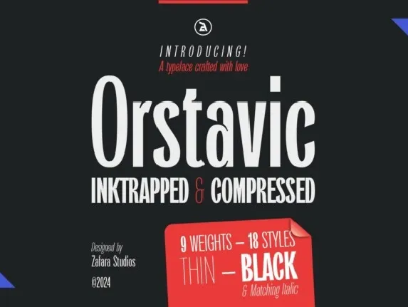 Orstavic – Inktrapped & Compressed font