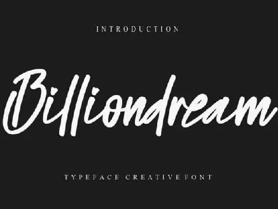 Billiondream Script font