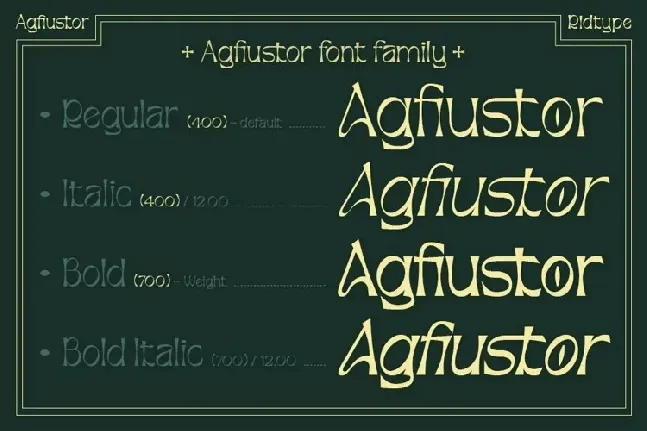 Agfiustor font