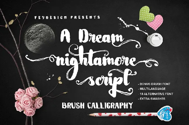 Nightamore Brush Free font