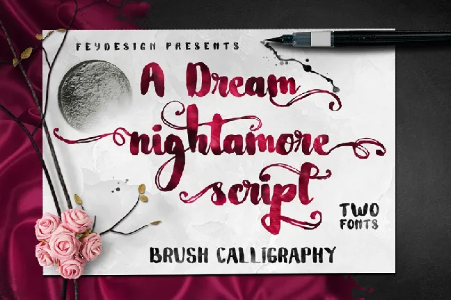 Nightamore Brush Free font