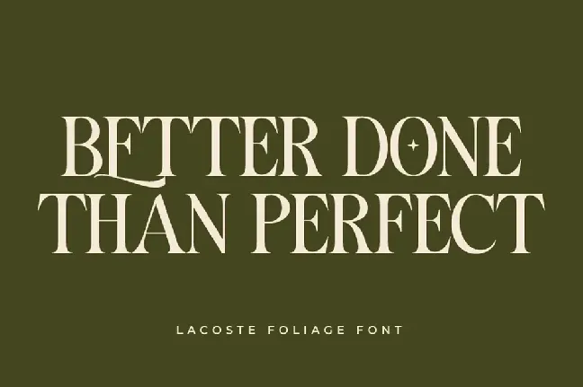 LACOSTE foliage font