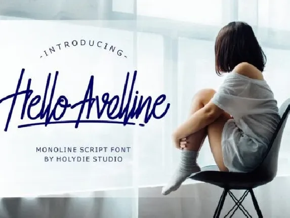 Hello Avelline – Monoline Script font