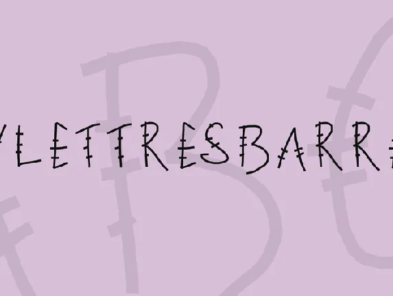 PWLettresbarres font