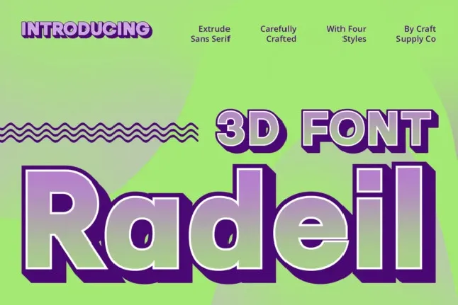 Radeil 3D font