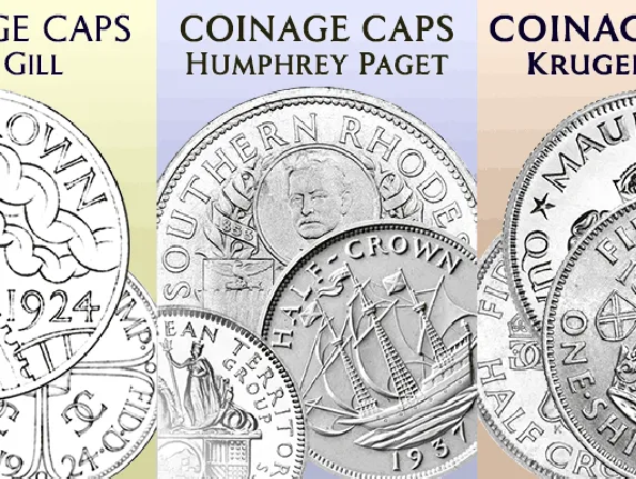 Coinage Caps Kruger Gray font