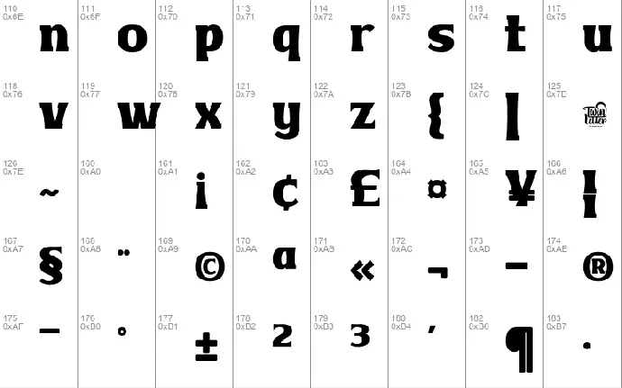 VAKOZITRIAL font