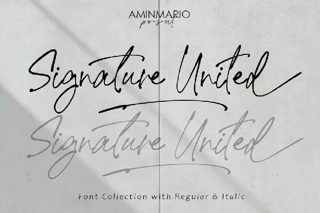 Signature United font