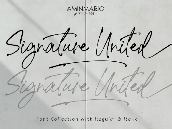 Signature United font